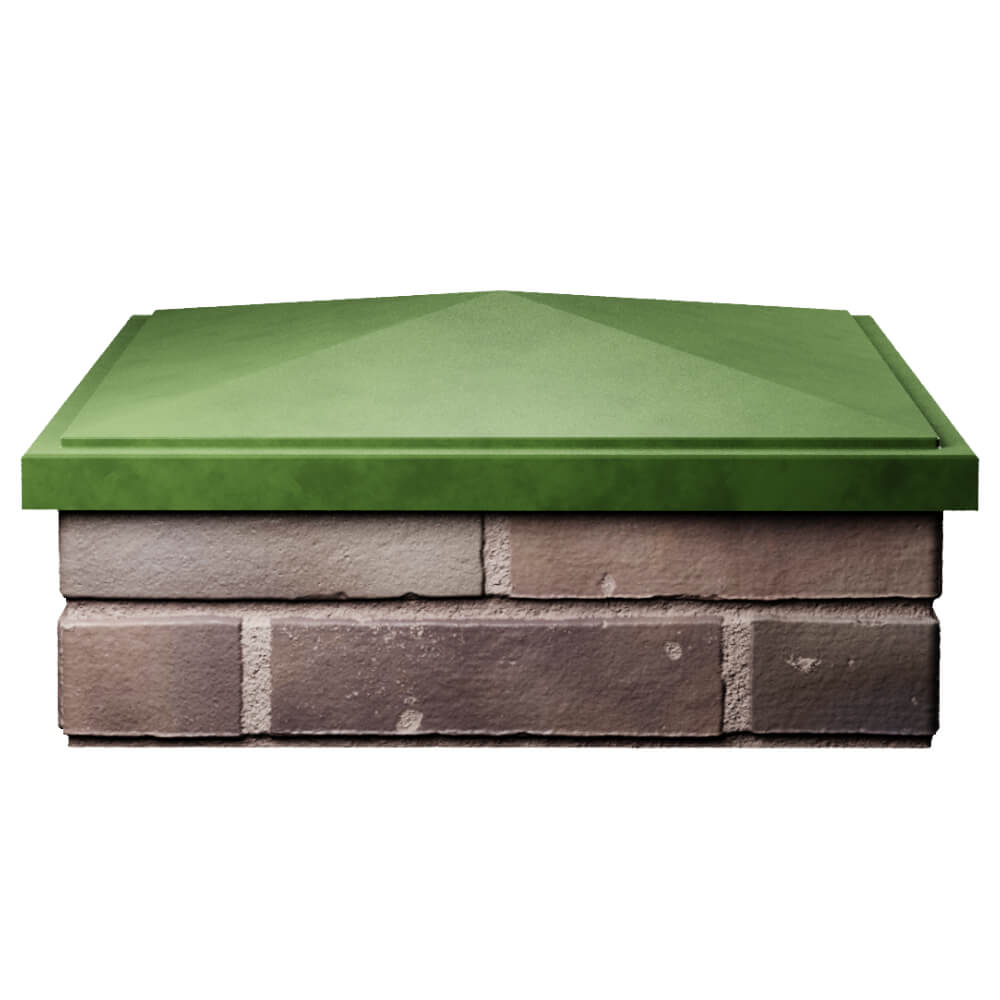 Колпак Zking БонаМоно Зеленый на столб 2х2 кирпича (515х515, 530х530мм) Люберцы фото