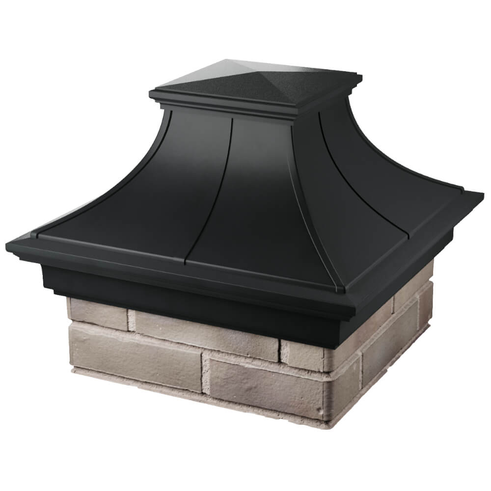 Колпак Zking Монблан Премиум Черный на столб 1.5х1.5 кирпича (385х385мм) в Люберцах фото