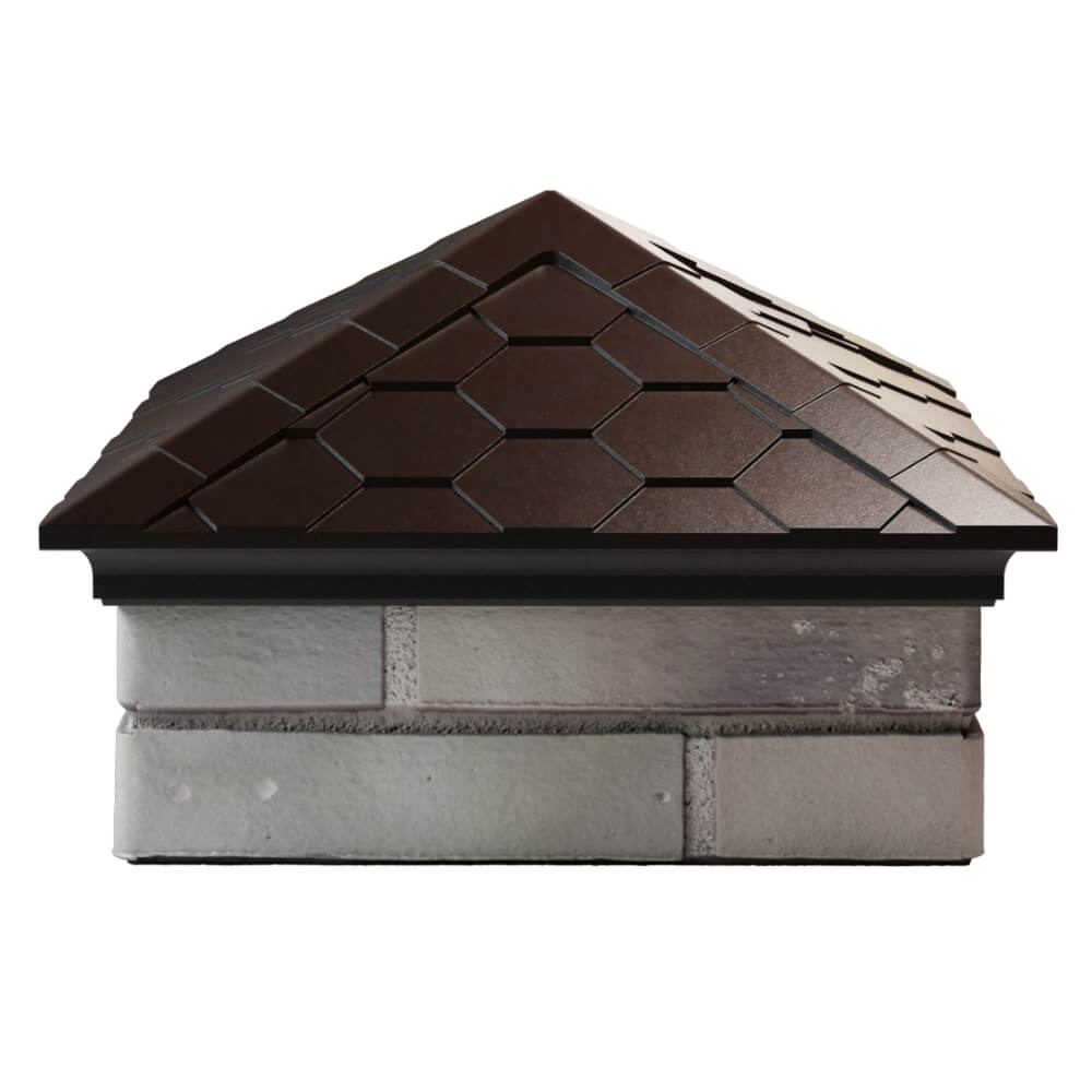 Колпак Zking Эверест Коричневый на столб 1.5х1.5 кирпича (390х390мм) Люберцы фото