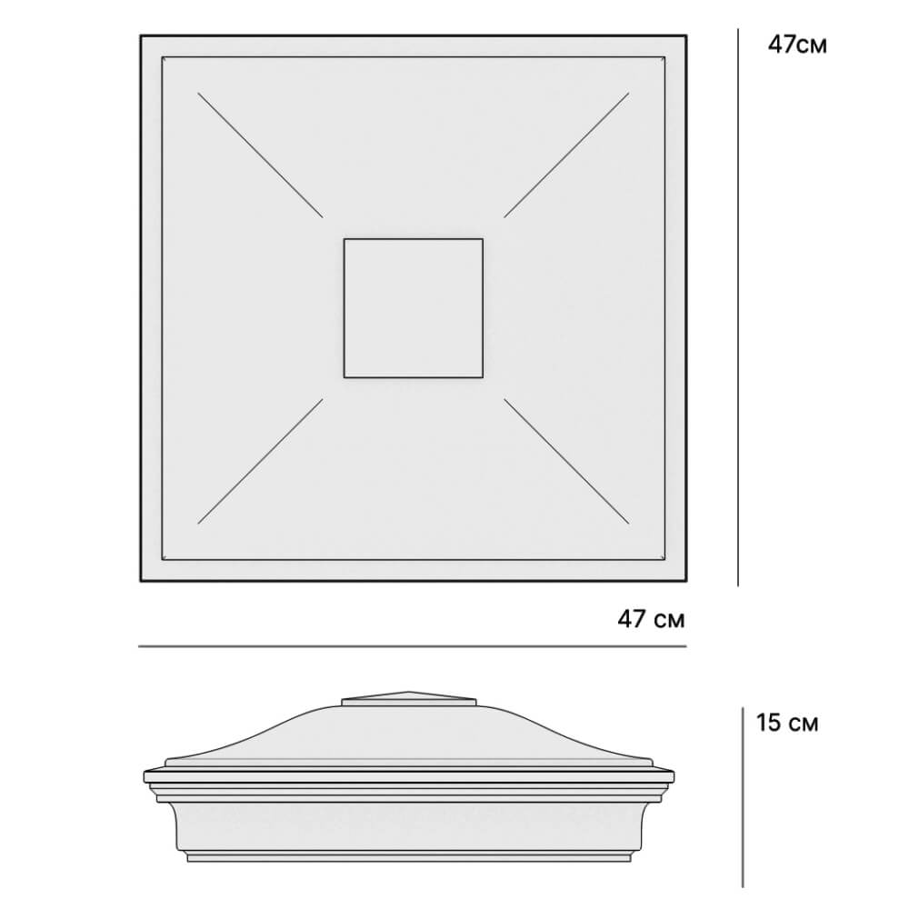 Колпак Zking Монблан Серый на столб 1.5х1.5 кирпича (385х385мм) в Люберцах фото
