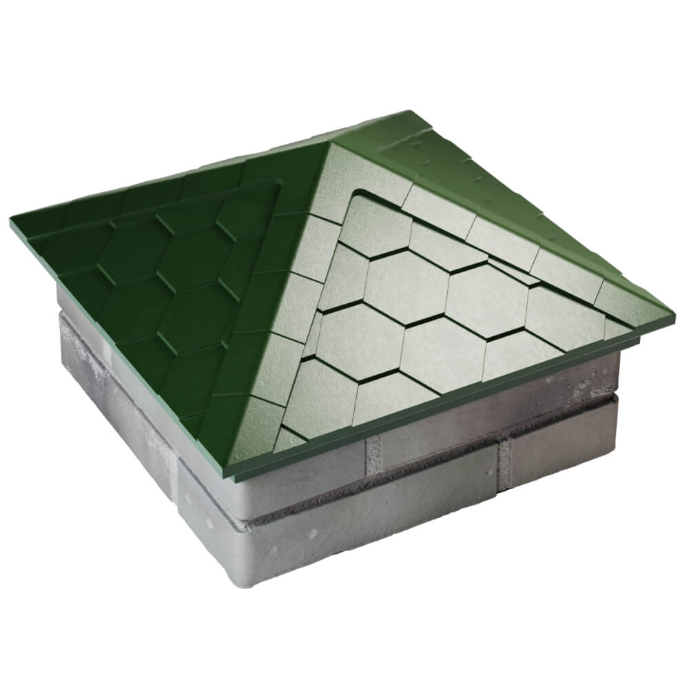 Колпак Zking Эверест Зеленый на столб 1.5х1.5 кирпича (390х390мм) в Люберцах фото