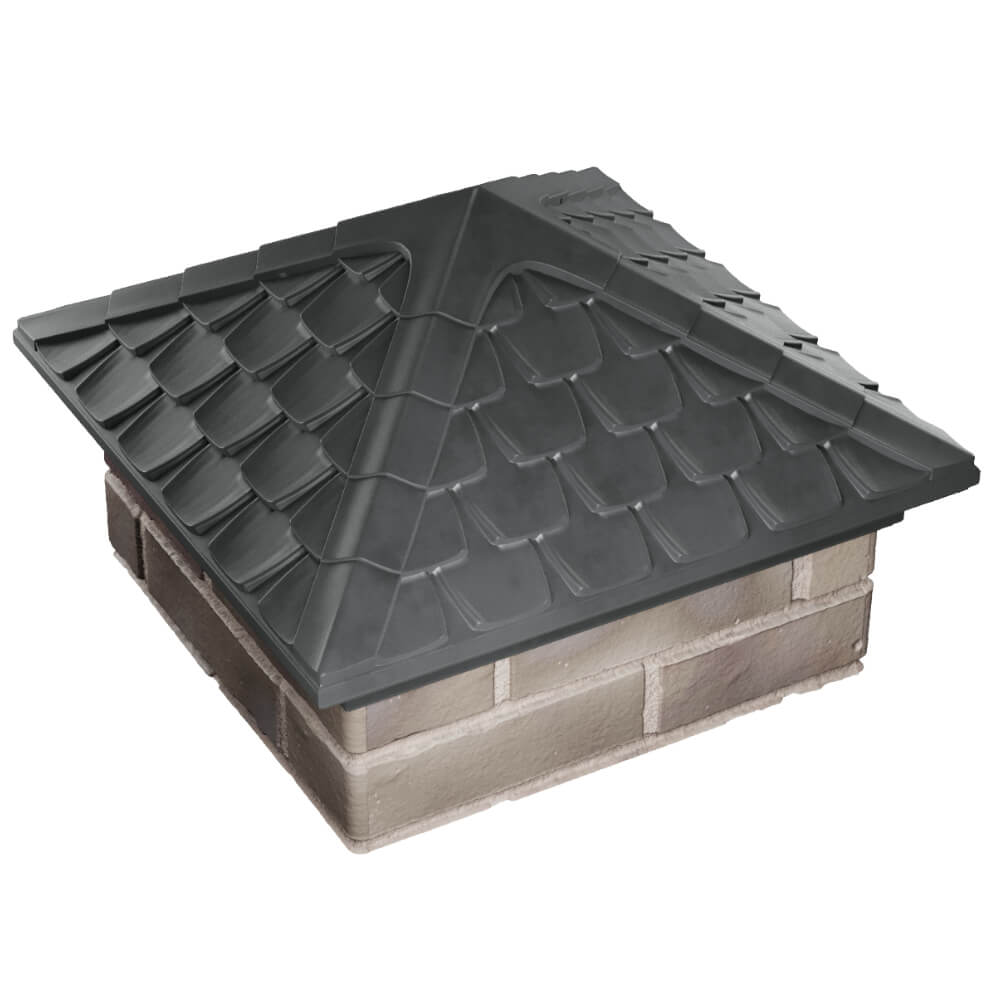 Колпак Zking Эльбрус Серый на столб 1.5х1.5 кирпича (385х385мм) в Люберцах фото