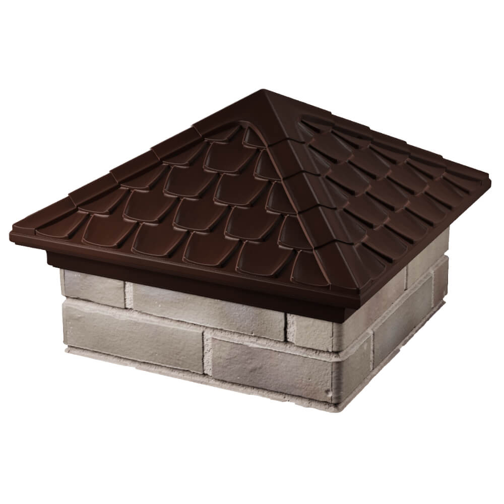 Колпак Zking Эльбрус Коричневый на столб 1.5х1.5 кирпича (385х385мм) в Люберцах фото