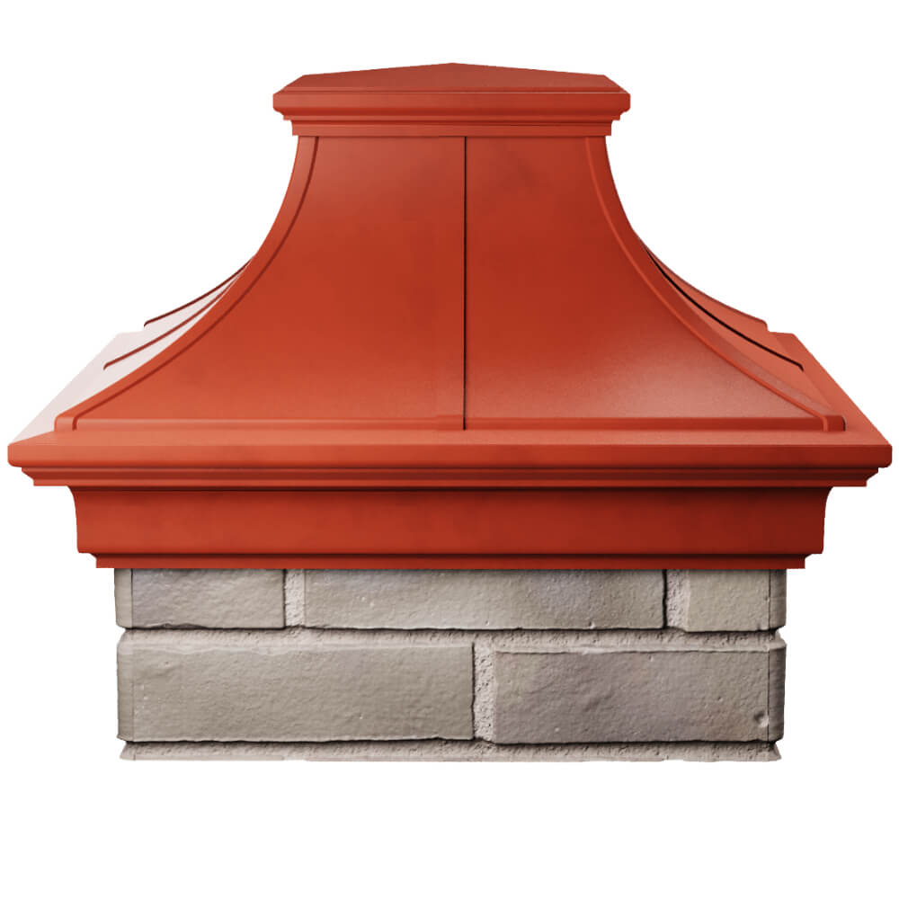 Колпак Zking Монблан Премиум Красный на столб 1.5х1.5 кирпича (385х385мм) Люберцы фото