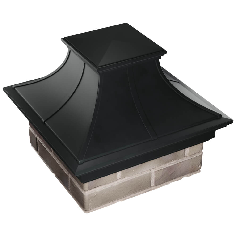 Колпак Zking Монблан Премиум Черный на столб 1.5х1.5 кирпича (385х385мм) в Люберцах фото