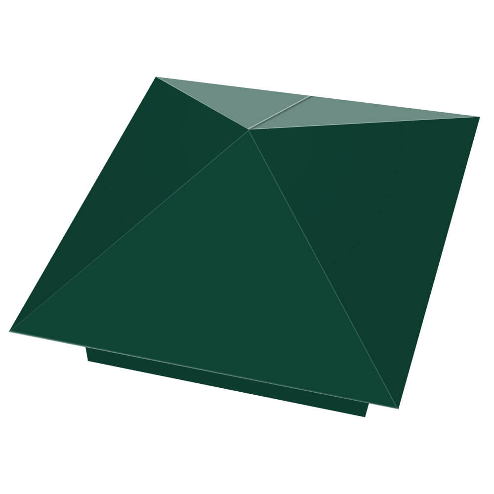 Колпак металлический 390х390мм RAL6005 Зеленый Мох заборный Люберцы фото