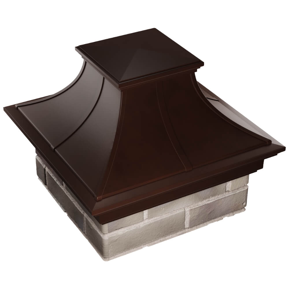 Колпак Zking Монблан Премиум Коричневый на столб 1.5х1.5 кирпича (385х385мм) в Люберцах фото