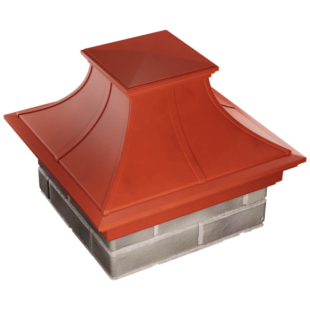 Колпак Zking Монблан Премиум Красный на столб 1.5х1.5 кирпича (385х385мм) в Люберцах фото