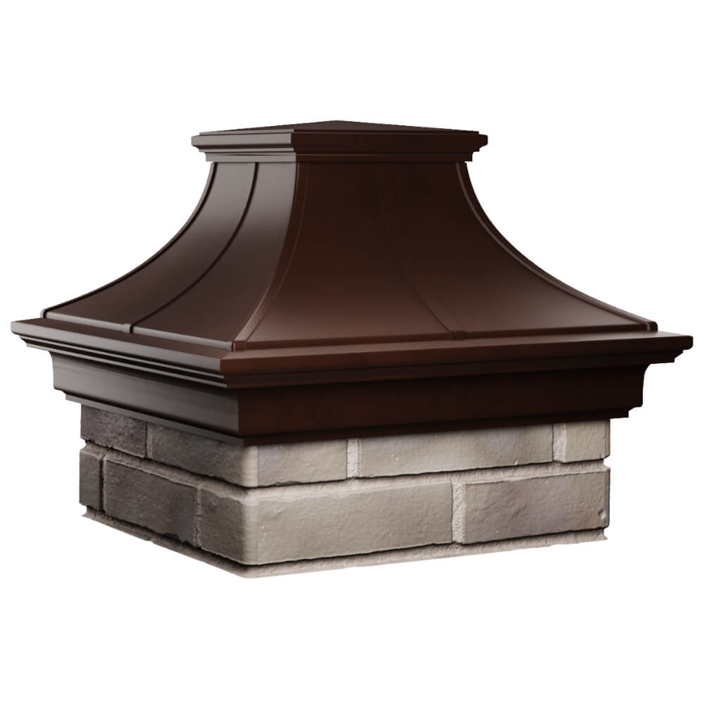 Колпак Zking Монблан Премиум Коричневый на столб 1.5х1.5 кирпича (385х385мм) в Люберцах фото
