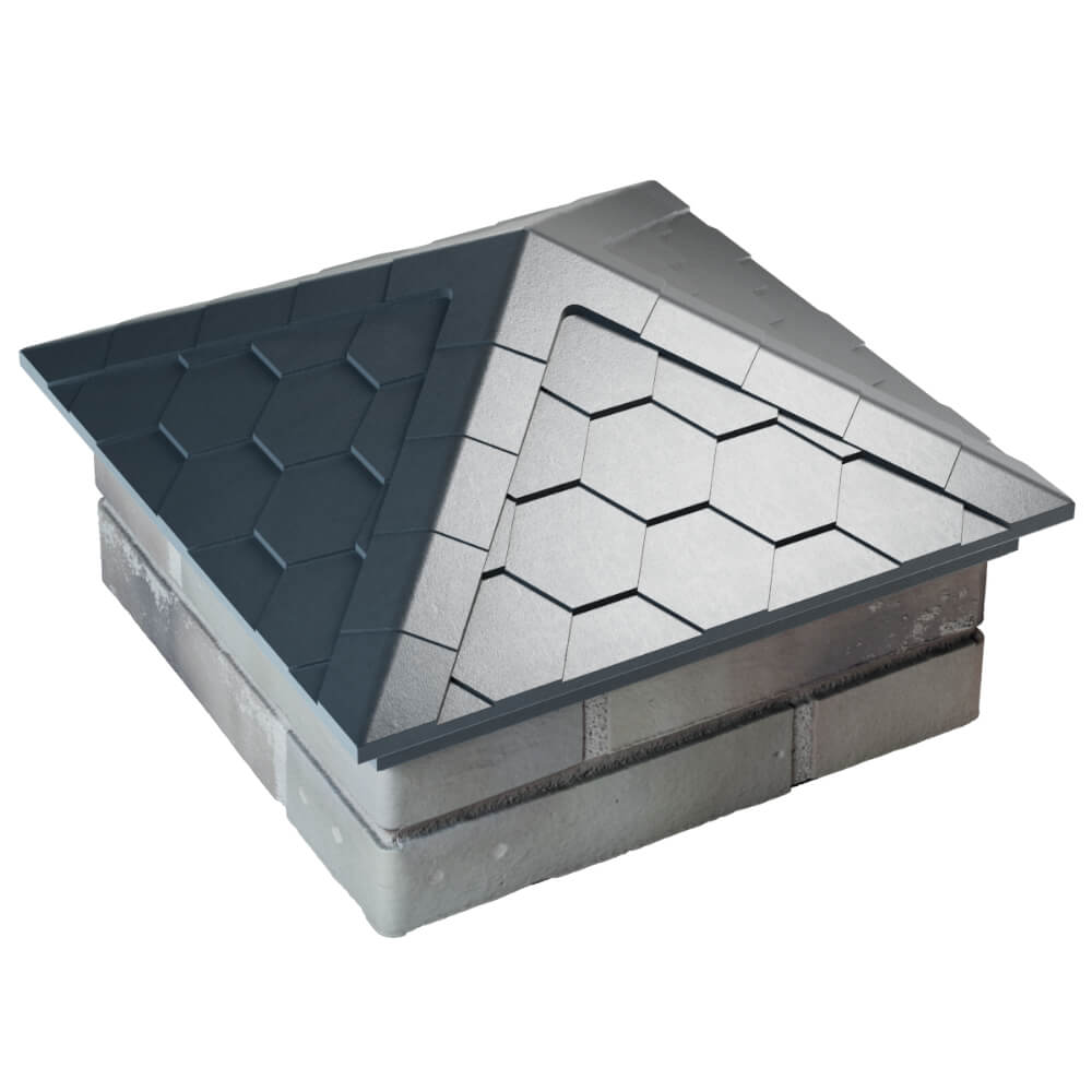 Колпак Zking Эверест Серый на столб 1.5х1.5 кирпича (390х390мм) в Люберцах фото