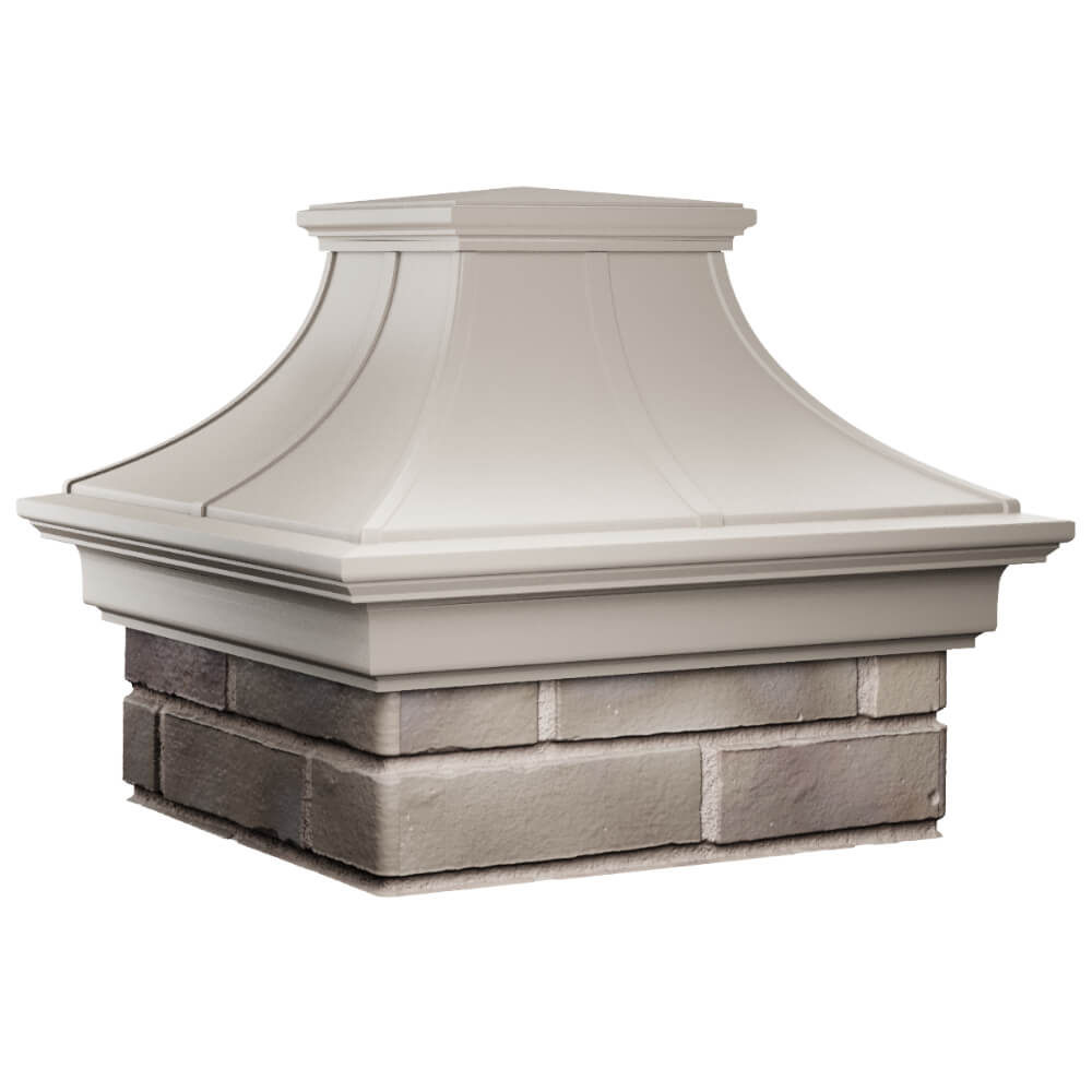 Колпак Zking Монблан Премиум Бежевый на столб 1.5х1.5 кирпича (385х385мм) в Люберцах фото