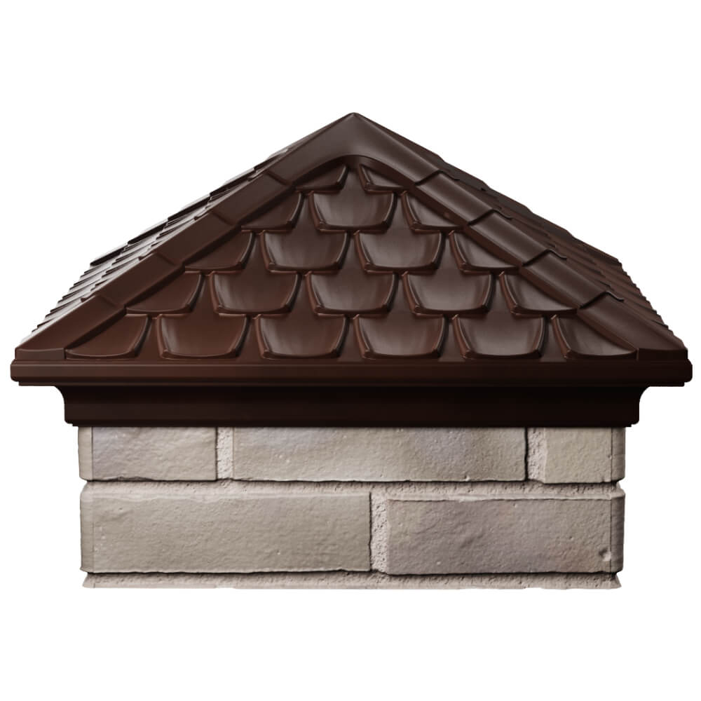 Колпак Zking Эльбрус Коричневый на столб 1.5х1.5 кирпича (385х385мм) Люберцы фото