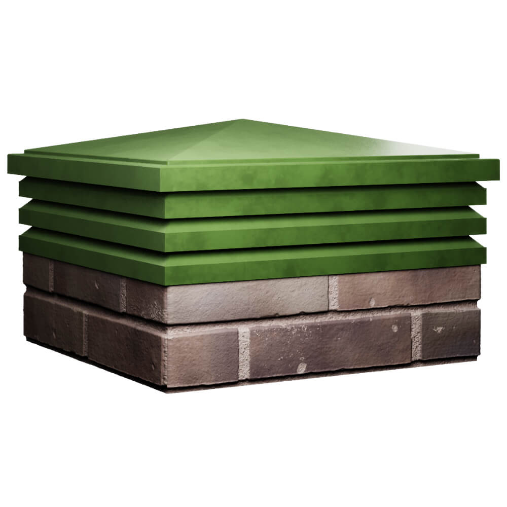 Колпак Zking Бона ХайТек Зеленый на столб 2х2 кирпича (513х513мм)