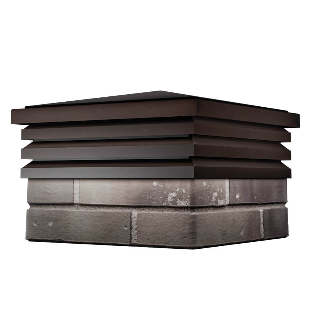 Колпак Zking Бона ХайТек Коричневый на столб 1.5х1.5 кирпича (385х385мм) в Люберцах фото