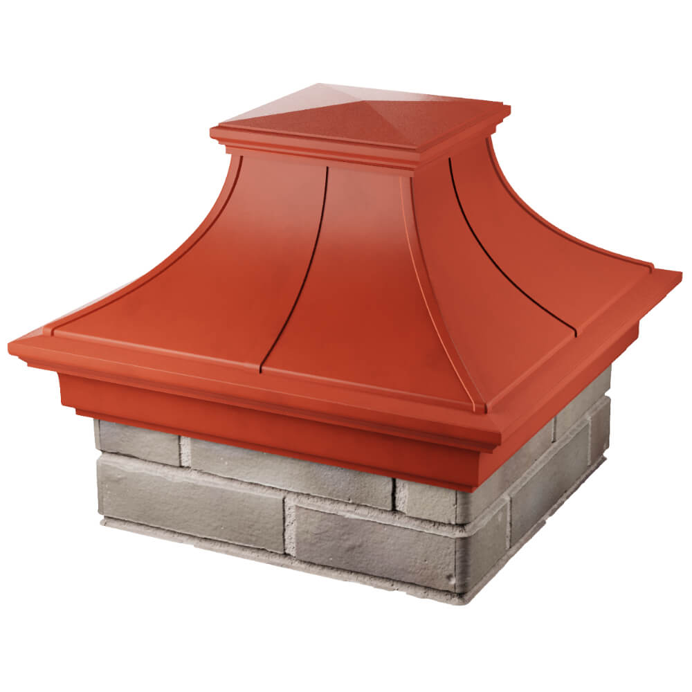 Колпак Zking Монблан Премиум Красный на столб 1.5х1.5 кирпича (385х385мм) в Люберцах фото
