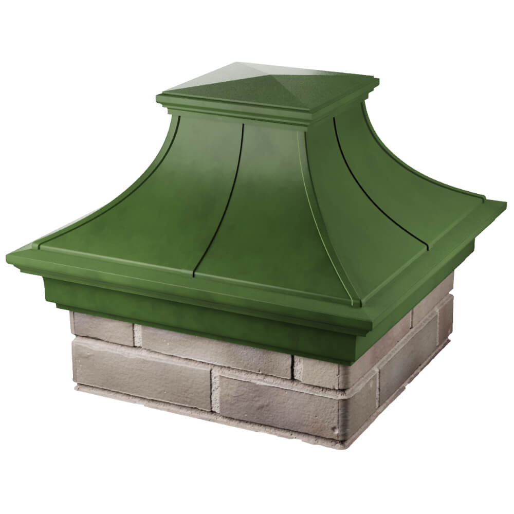 Колпак Zking Монблан Премиум Зеленый на столб 1.5х1.5 кирпича (385х385мм) в Люберцах фото