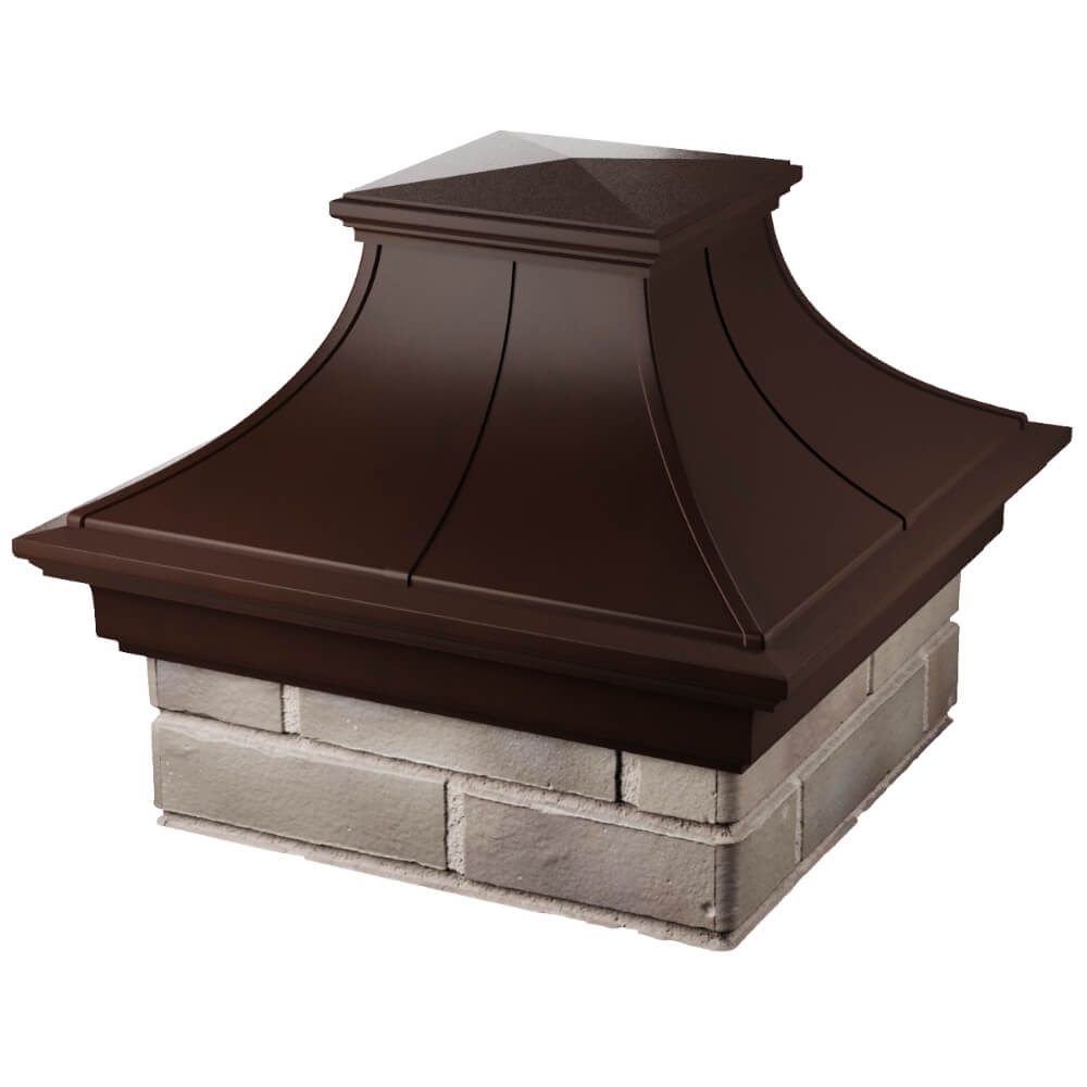 Колпак Zking Монблан Премиум Коричневый на столб 1.5х1.5 кирпича (385х385мм) в Люберцах фото