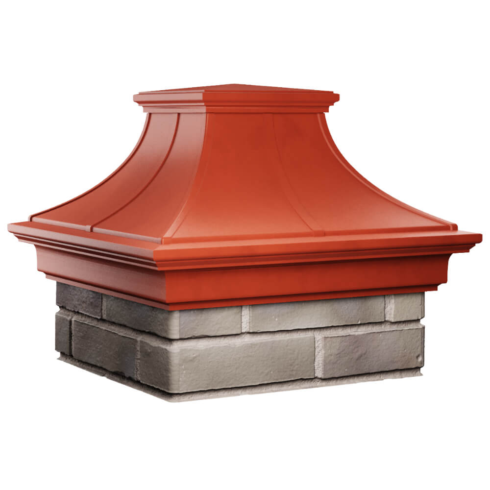 Колпак Zking Монблан Премиум Красный на столб 1.5х1.5 кирпича (385х385мм) в Люберцах фото