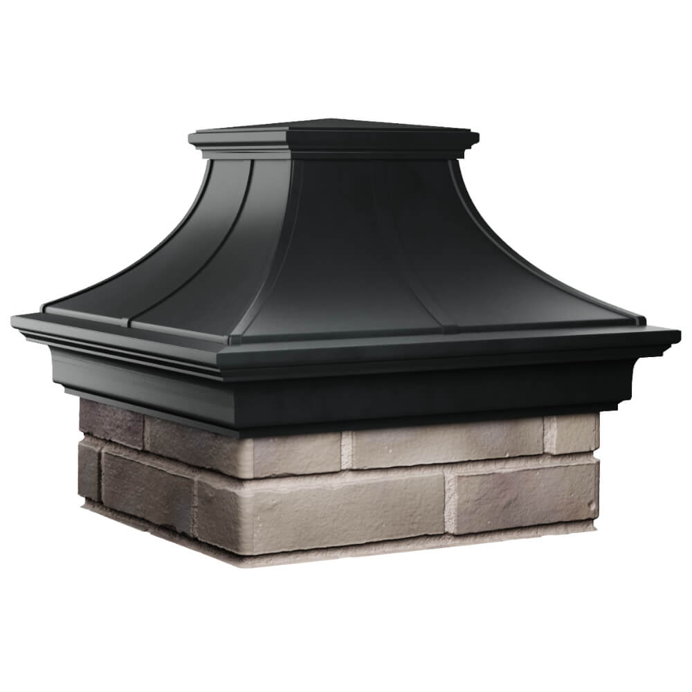 Колпак Zking Монблан Премиум Черный на столб 1.5х1.5 кирпича (385х385мм) в Люберцах фото