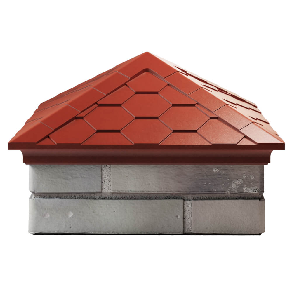 Колпак Zking Эверест Красный на столб 1.5х1.5 кирпича (390х390мм) Люберцы фото