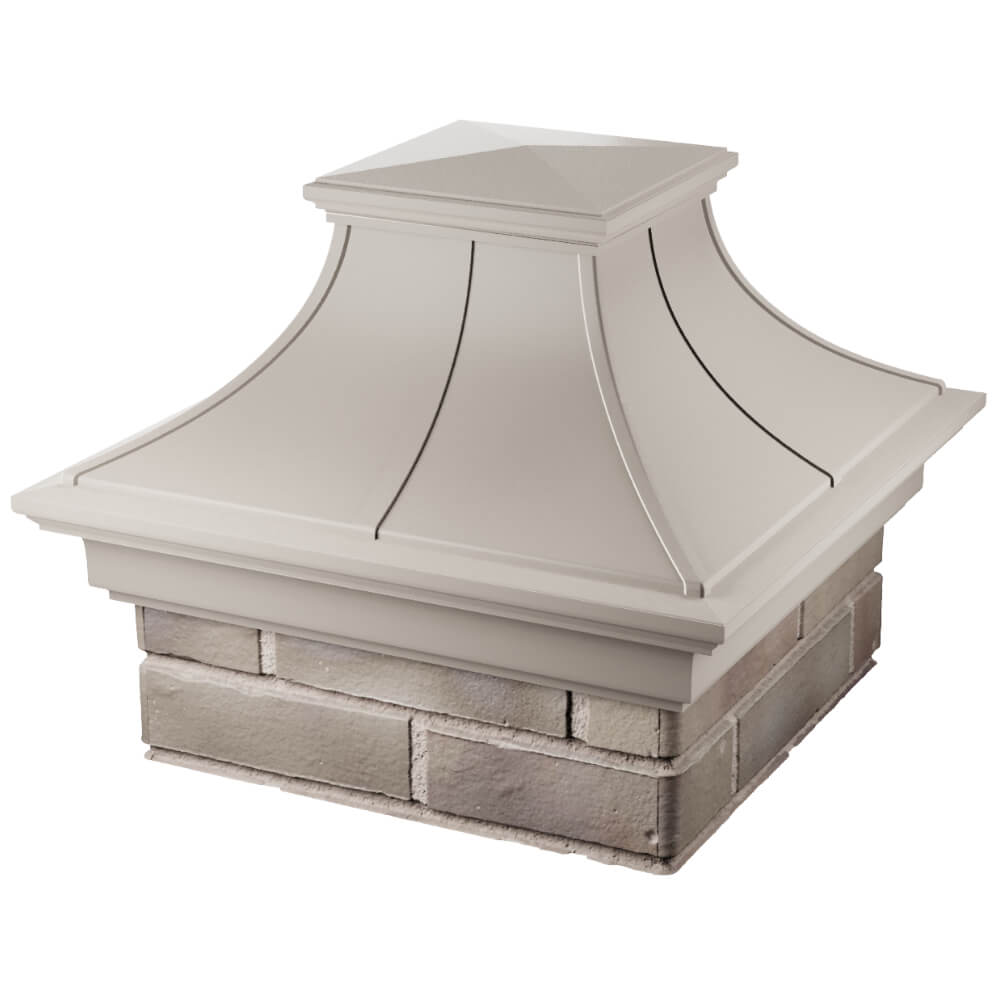 Колпак Zking Монблан Премиум Бежевый на столб 1.5х1.5 кирпича (385х385мм) в Люберцах фото