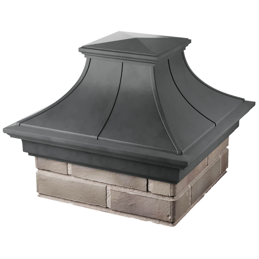Колпак Zking Монблан Премиум Серый на столб 1.5х1.5 кирпича (385х385мм) в Люберцах фото