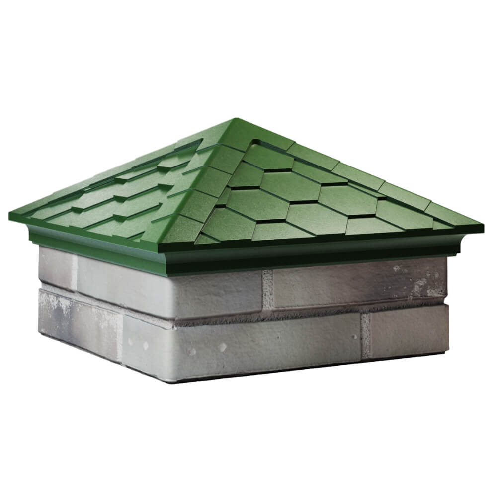 Колпак Zking Эверест Зеленый на столб 1.5х1.5 кирпича (390х390мм) в Люберцах фото