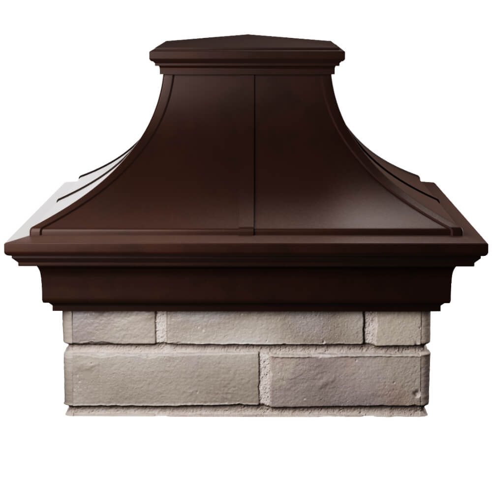 Колпак Zking Монблан Премиум Коричневый на столб 1.5х1.5 кирпича (385х385мм) Люберцы фото