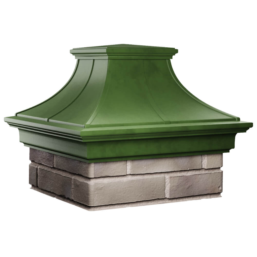 Колпак Zking Монблан Премиум Зеленый на столб 1.5х1.5 кирпича (385х385мм) в Люберцах фото