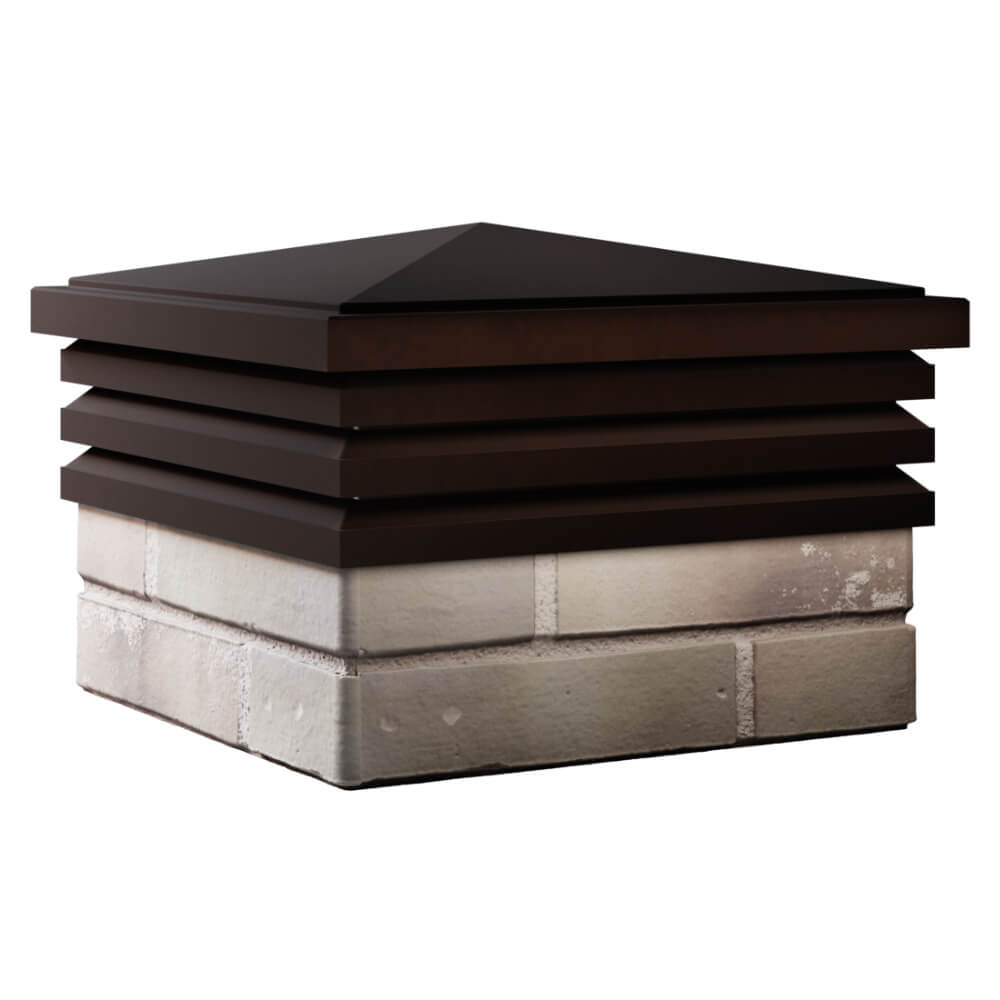 Колпак Zking Бона ХайТек Коричневый на столб 1.5х1.5 кирпича (385х385мм) в Люберцах фото