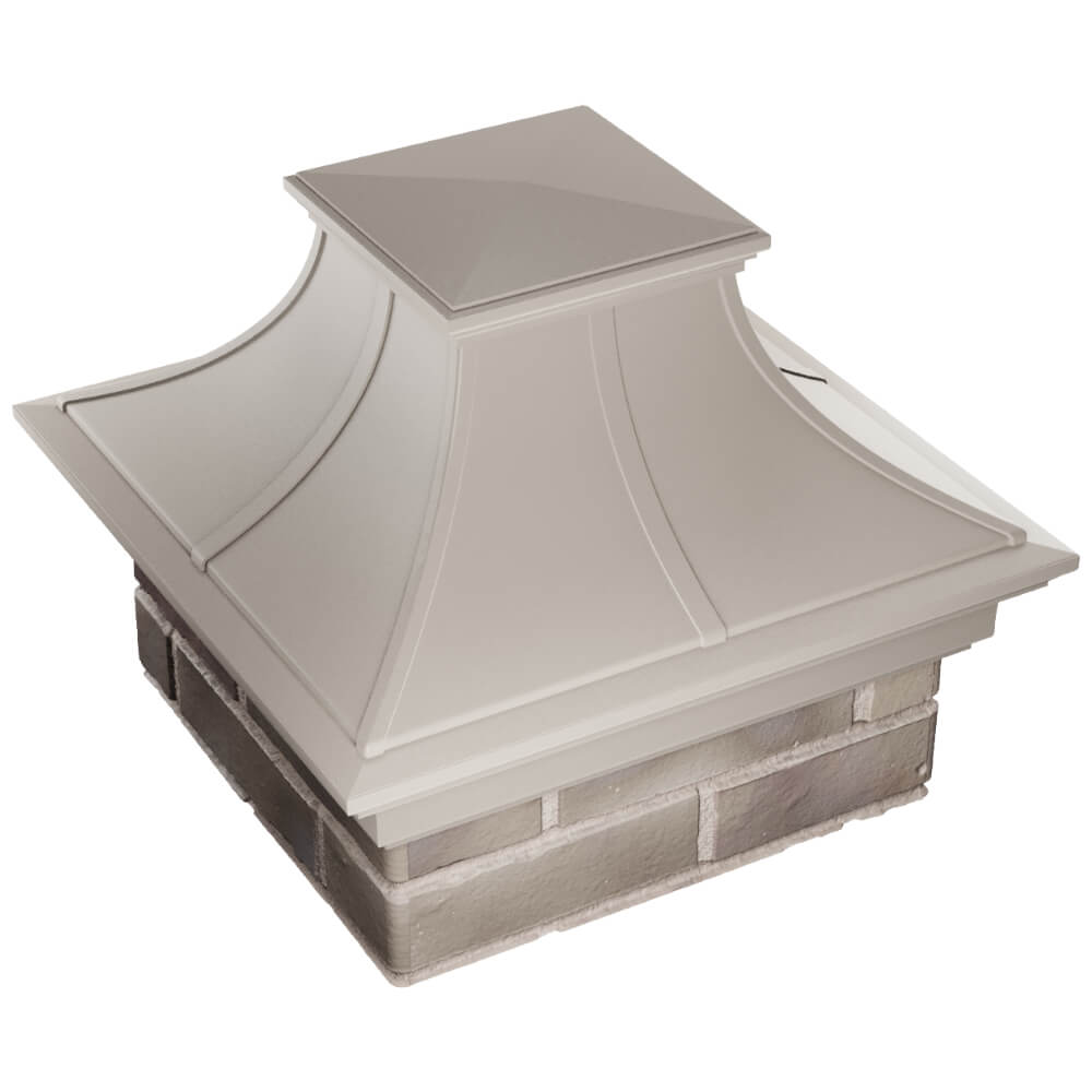 Колпак Zking Монблан Премиум Бежевый на столб 1.5х1.5 кирпича (385х385мм) в Люберцах фото